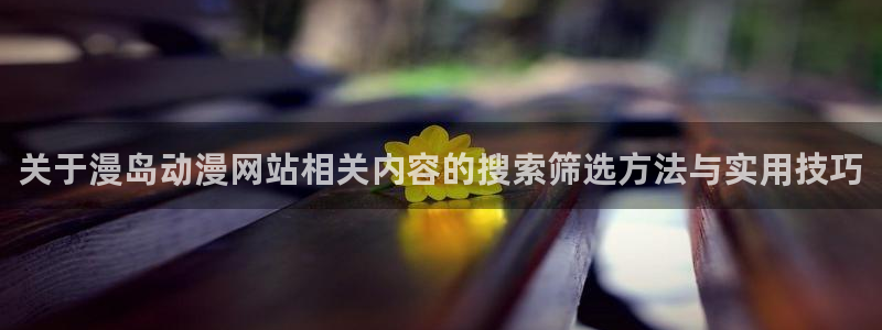 番里动漫在线观看:关于漫岛动漫网站相关内容的搜索筛选方法与实用技巧配图